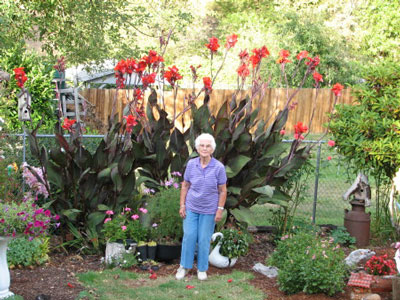 86 Year Old Mom in Garden