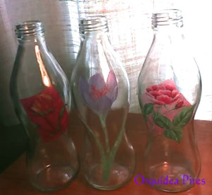 Craft Ideas  Glass Bottles on These Used To Be Glass Water Bottles But After Some Easy Decoupage