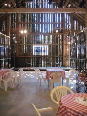 How do I figure the amount of fabric to drape a barn for a wedding