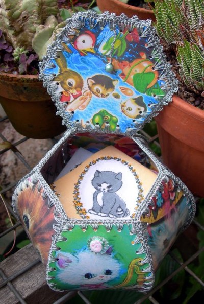 RE: Box Made from Christmas Cards and Yarn