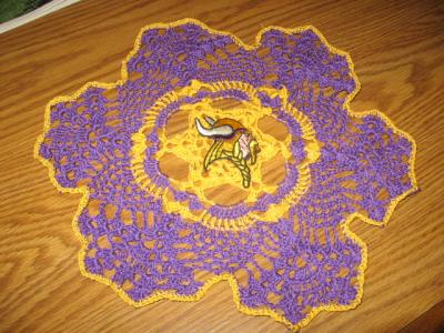 sheila's crocheted vikings doily