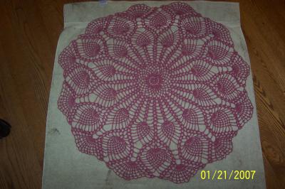 crocheted pineapple table doily