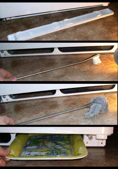 How do you repair the drain pan of a refrigerator?