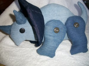 Photo of a Denim Triceratops Toy