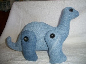 Photo of a Denim Brontosaurus Toy