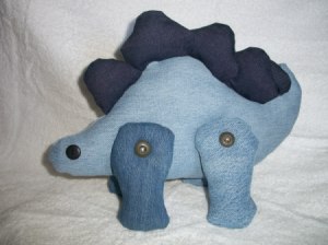 Photo of a Denim Stegosaurus Toy