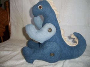 Photo of a Denim Dinosaur Toy