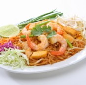 Pad thai with shrimp