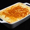 A pan of baked lasagna
