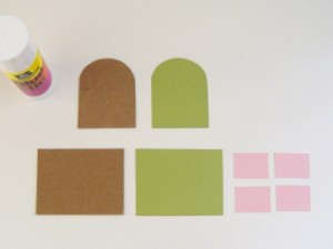 Windows and other house elements out of paper.