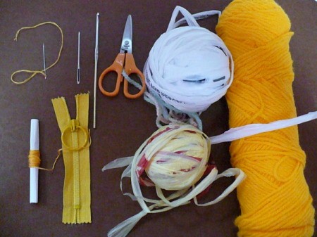 Supplies for Plarn Coin purse