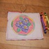 colored image and  four crayons