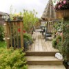 View of stairs and plants on deck