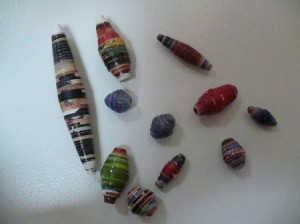 rolled magazine beads