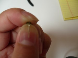 after bending headpin wire 90 degrees