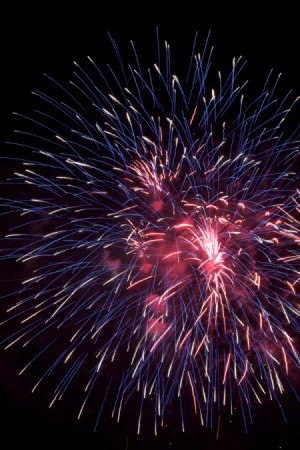 Red and Blue Fireworks