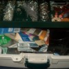 Tackle box filled with jewelery supplies