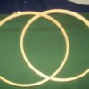 Two wooden embroidery hoops