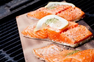 Grilled salmon filets.