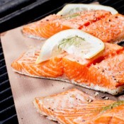 Grilled salmon filets.