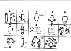 Diagram for cutting and assembly.
