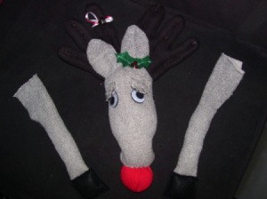 Completed deer head with legs to right and left.