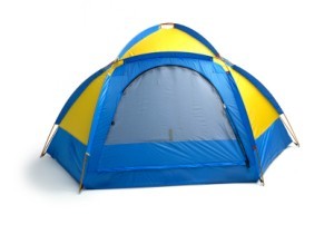 Blue and Yellow Dome Tent