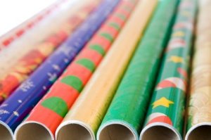 Picture of rolls of wrapping paper.