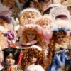 Cluster of fancy lady dolls.