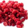 Dried cherries on white background.