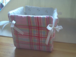 Fabric Box with ribbon ties