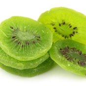Slices of dried kiwifruit.