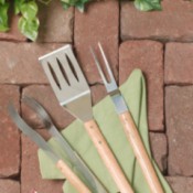 BBQ Tools on Brick Patio