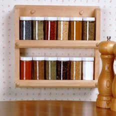Mounting a Spice Rack on Your Wall, Spice rack hanging on a wall.