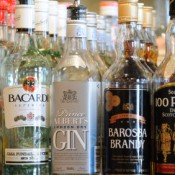Bottles of different types of liquor