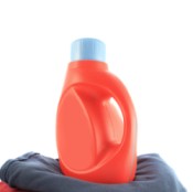 Generic Laundry Detergent on Top of Folded Clothes