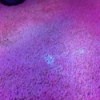 A pet stain under black light.