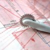 Sewing pattern and wheel marker.