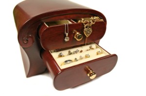 Jewelry Box with Jewelry Spilling Out