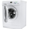 A front loading washing machine with the door open.