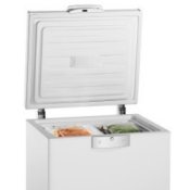 Deep freezer with its lid open.