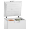 Deep freezer with its lid open.