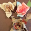 Photo of three paper roses.