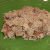 Up close photo of oatmeal jam bars.