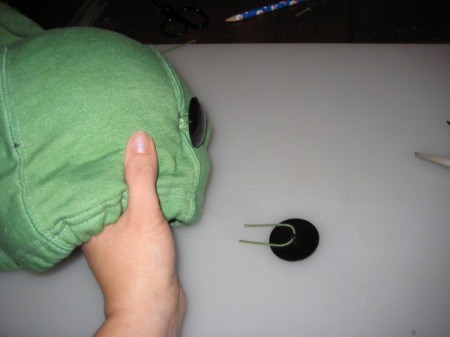 Attaching Large Black Button Eyes
