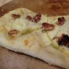 Flatbread pizza with apples, gorgonzola, and walnuts.