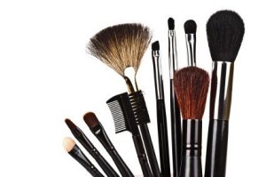 A selection of brushes used to apply makeup.