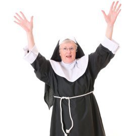 Woman in a nun costume.