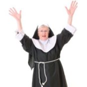 Woman in a nun costume.