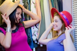 Women Trying on Hats